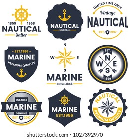 nautical Retro Vector Logo for banner, poster, flyer