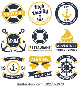 nautical Retro Vector Logo for banner, poster, flyer