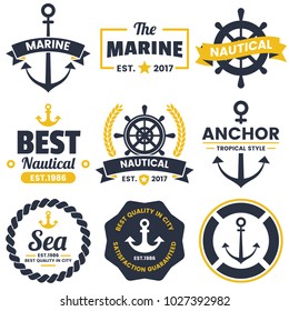 nautical Retro Vector Logo for banner, poster, flyer