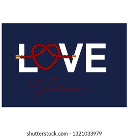 nautical rope design  love heart love golden