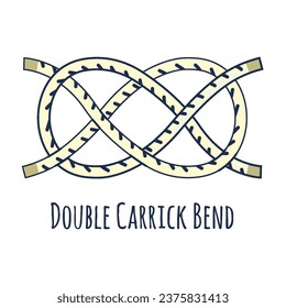 Nautical rope Double Carrick Bend with names