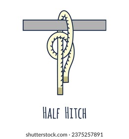 Nautical rope Half Hitch for yachting with names