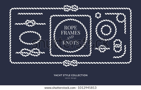 Nautical Rope Knots Frames Set Yacht Stock Vector Royalty Free