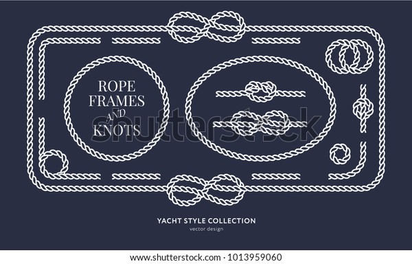 Nautical Rope Knots Frames Set Yacht Stock Vector Royalty Free