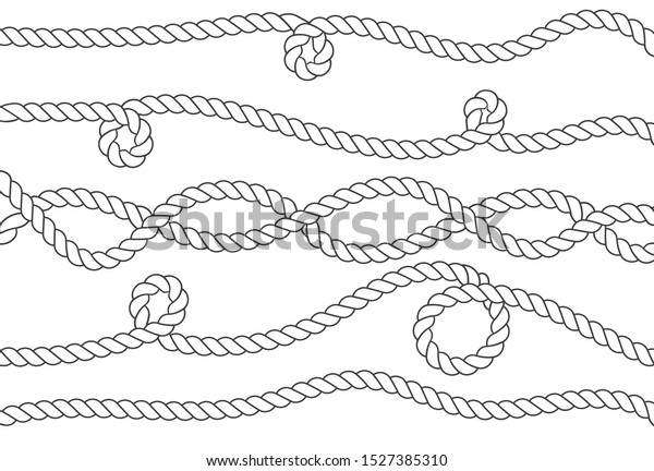 Nautical Rope Knots Frames Set Template Stock Vector (Royalty Free) 1527385310