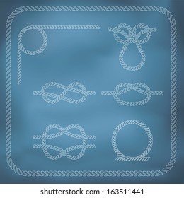 Nautical rope knots. Vector, gradient mesh