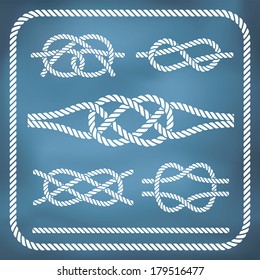 Nautical rope knots. Vector, gradient mesh