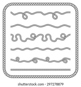 Nautical Rope Knots. Vector Silhouettes