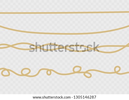Nautical rope. Rope marine,cord round, string knot twisted . vector illustration