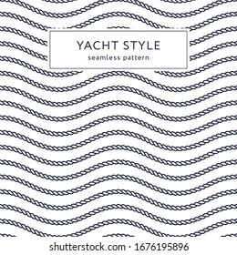 Nahtloses Seil-Muster. Yachtdesign. Vintage-dekorativer Hintergrund. Muster für Drucke, Umhüllungspapier, Stoffe, Deckel, Flyer, Banner, Plakate und Plakate. Vektorillustration. 