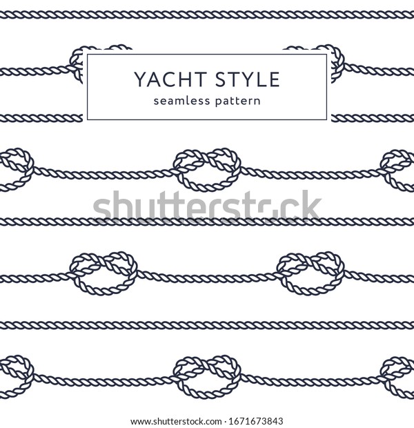 Nautical Rope Seamless Pattern Yacht Style Stock Vector (Royalty Free ...