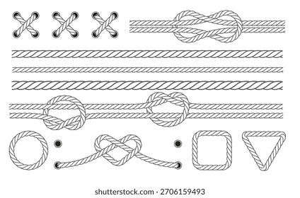 Conjunto de cuerda náutica Ilustración vectorial