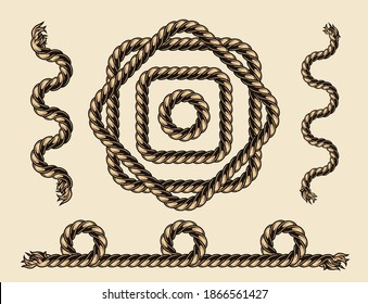 Vintage-Schnittbürste für Nagelseile mit verschiedenen Formen, einzelne Vektorgrafik