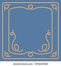 Nautical ropes vector frames set