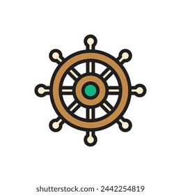 Nautical Rudder Icon Vector Illustration