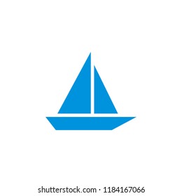 Nautical, Sailing Boat Icon Vector Template