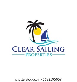 Nautical Sailing logo featuring a sleek sailboat on waves with dynamic lines, perfect for sailing clubs, marine brands, and travel companies symbolizing adventure, freedom, and ocean exploration.
