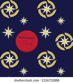 Nautical Sailor Vector Pattern and Rope Brush