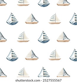 Nautical Sailor Watercolor Pattern Design