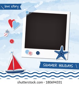 Nautical scrapbook elements, photoframe 