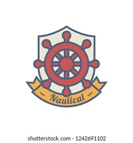 Nautical Sea Badges With Flat Style