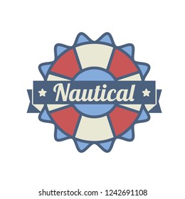 Nautical Sea Badges With Flat Style
