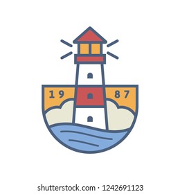 Nautical Sea Badges With Flat Style