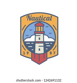 Nautical Sea Badges With Flat Style