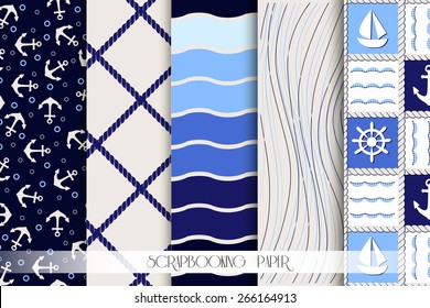 Nautical Sea Design Elements - for scrapbook and design in vector