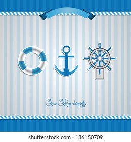 Nautical Sea Design Elements - design vector illustration