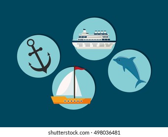 nautical sea life related icons image 