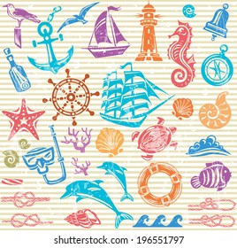 Nautical and sea set 