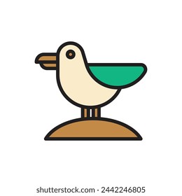 Nautical Seagull Icon Vector Illustration
