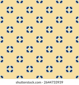 Nautical seamless background. Marine sea patterns. Set blue print with sailboat, anchor, waves, polka dot, zigzag. Childish texture for baby shower, scrapbooking. Geometric design. Vector illustration