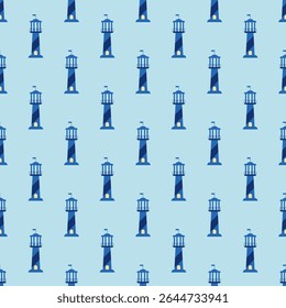 Nautical seamless background. Marine sea patterns. Set blue print with sailboat, anchor, waves, polka dot, zigzag. Childish texture for baby shower, scrapbooking. Geometric design. Vector illustration