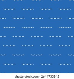 Nautical seamless background. Marine sea patterns. Set blue print with sailboat, anchor, waves, polka dot, zigzag. Childish texture for baby shower, scrapbooking. Geometric design. Vector illustration
