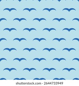 Nautical seamless background. Marine sea patterns. Set blue print with sailboat, anchor, waves, polka dot, zigzag. Childish texture for baby shower, scrapbooking. Geometric design. Vector illustration