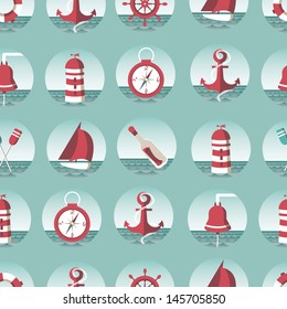 Nautical seamless pattern