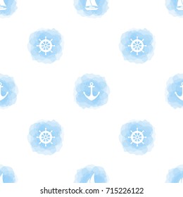 Nautical Seamless Pattern Background, Vector illustration