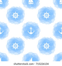 Nautical Seamless Pattern Background, Vector illustration