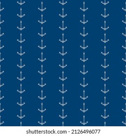 Nautical seamless pattern with black anchors on white. Ship and boat style ornament. Marine background with. Summer vector flat illustration.