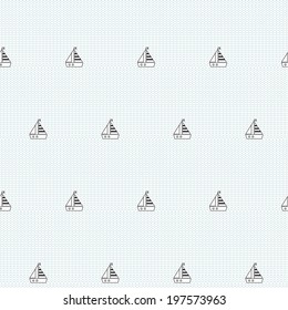 Nautical seamless pattern with boats