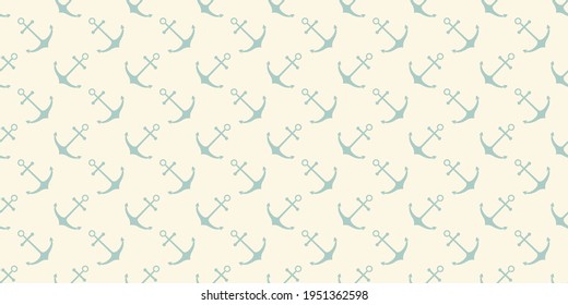 Nautical seamless pattern with geometric ship anchors