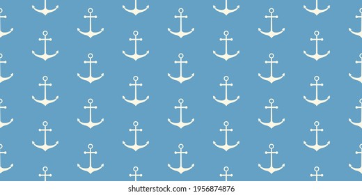 Nautical seamless pattern with geometric ship anchors