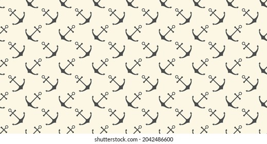 Nautical seamless pattern with geometric ship anchors