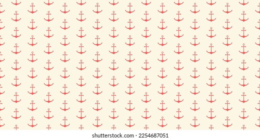 Nautical seamless pattern with geometric ship anchors