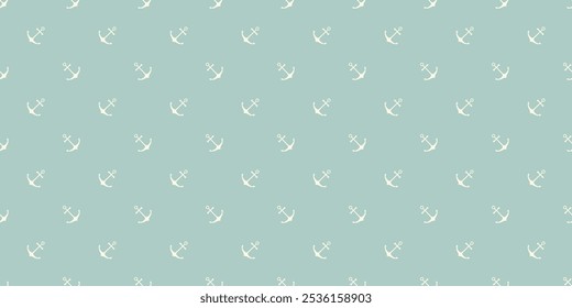 Nautical seamless pattern with geometric ship anchors