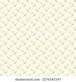 Nautical seamless pattern with geometric ship anchors