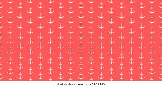 Nautical seamless pattern with geometric ship anchors