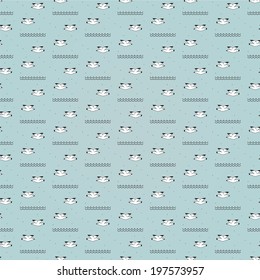 Nautical seamless pattern with seagull